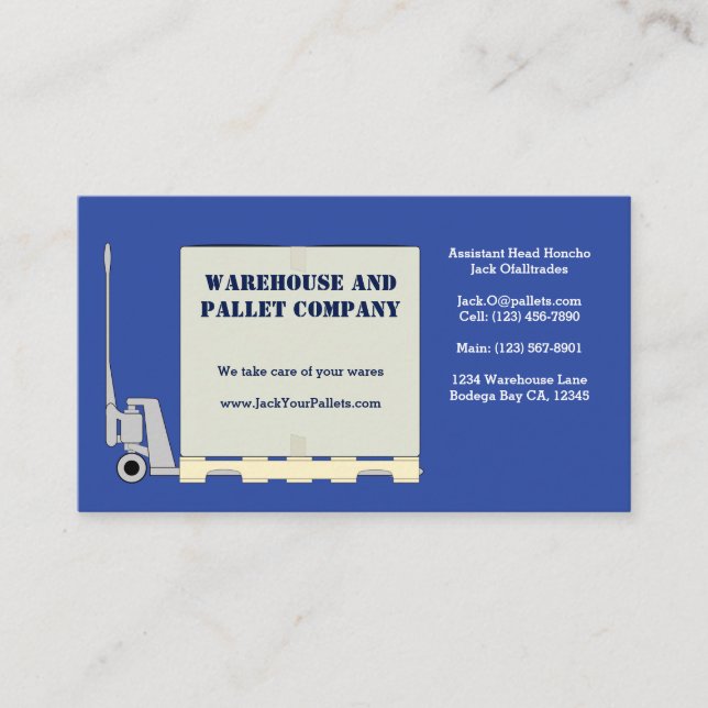 Cartão De Visita Tomada de palete (Frente)