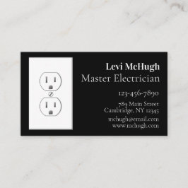 Cartão De Visita Tomada elétrica branca a preto