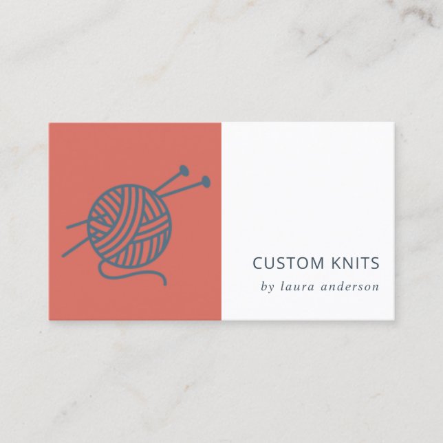 CARTÃO DE VISITA TOMATO RED MARINHO KNITTING WOL YARN BALL (Frente)