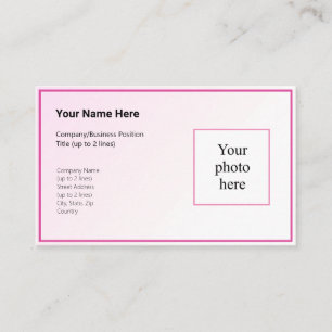 Cartão De Visita Tonalidade Rosa Gradi. & Rasp. Foto rosa I Oceânia