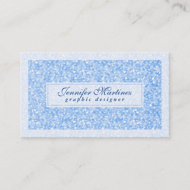 Cartão De Visita Tons Azuis Claros Elegantes Brilhantes e Estimulan (Frente)