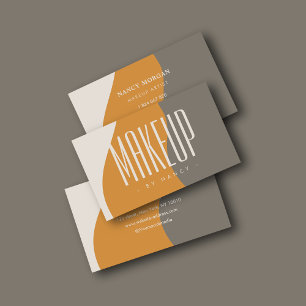 Cartão De Visita Tons da Terra do Artista Moderno Makeup