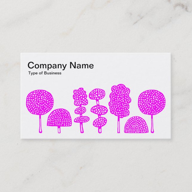 Cartão De Visita Topiary - Magenta em branco (Frente)