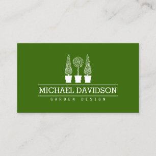 Cartão De Visita Topiary Trio Gardener Landscaping Green/White II
