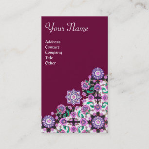 Cartão De Visita TOPKAPI,FLORES ORIENTAIS VERDES DE PINCO FLORAL Ro