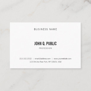 Cartão De Visita Topo do Minimalista Profissional Elegante Limpo da