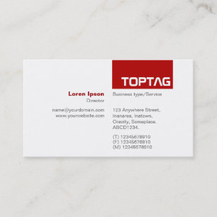 Cartão De Visita TopTag v2 - Vermelho Rubi