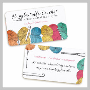 Cartão de visita torcido dos ganchos de crochet d