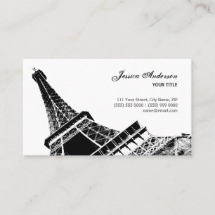 Cartão De Visita Torre Eiffel Chic Francês Paris