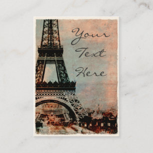 Cartão De Visita Torre Eiffel no estilo #2 do vintage do nascer do