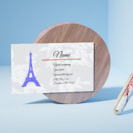 Cartão De Visita Torre Real Azul Eiffel em Lace