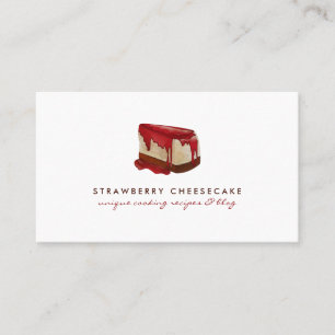Cartão De Visita Torta De Morango Com Cheesecake