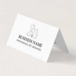 Cartão De Visita Tosa de Animais Minimalista Logotipo Monolinha Ele