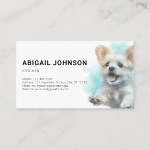 Cartão De Visita Tosa de Cães/Animais de Estimação Elegante – Aquar