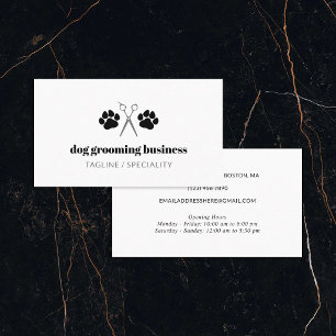 Cartão De Visita Tosa de Cães Black Paws & Scissors
