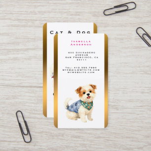 Cartão De Visita Tosa de Cães Coleção Elegante Ouro Personalizada