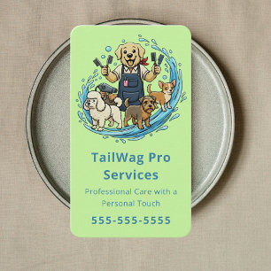 Cartão De Visita Tosa de Cães Felizes Pet Sitter Tosa de Cães Verde