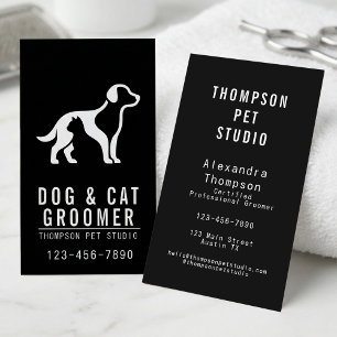 Cartão De Visita Tosa de Cão e Gato Moderno Profissional Ousado