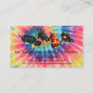 Cartão De Visita Tosa Pet Grooming Tie Dyed Arco-íris Orgulho