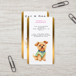 Cartão De Visita Tosa Pet Personalizada Ouro Coleção Elegante