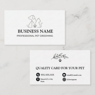 Cartão De Visita Tosador de Animais de Estimação Minimalista Logoti