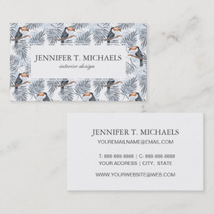 Cartão De Visita Toucan cinzento   adiciona seu nome