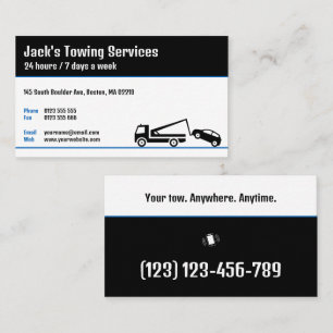 Cartão De Visita Tow Truck Services   Seu reboque em qualquer lugar