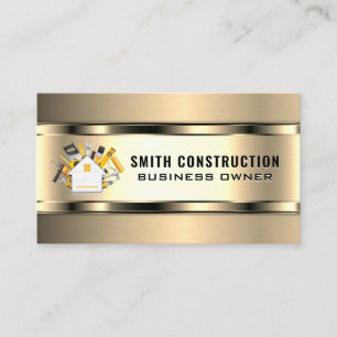 Cartão De Visita Trabalhador de Construção   Logotipo para ferram