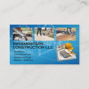 Cartão De Visita Trabalhadores da construção   Impressões azuis