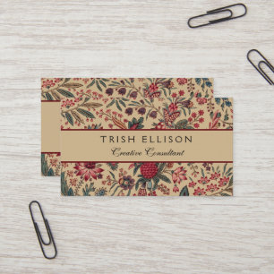 Cartão De Visita Trabalho de Agulha Antigo Floral Vintage para Móve
