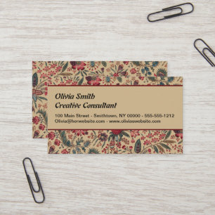 Cartão De Visita Trabalho de Agulha Antigo Floral Vintage para Móve