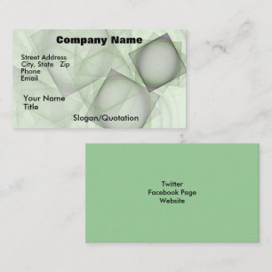 Cartão De Visita Trabalho de arte Abstrato verde Sheer