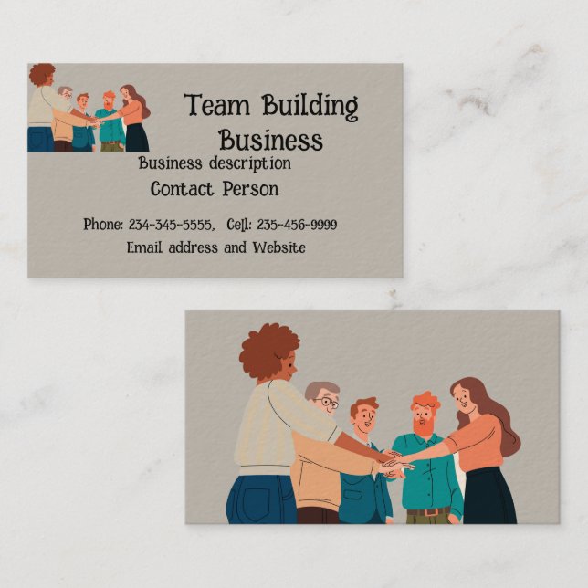 Cartão De Visita Trabalho em equipe de Construção de Equipe (Frente/Verso)