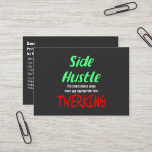 Cartão De Visita Trabalho Lateral vs. Twerking Texto Neon Verde