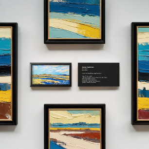 Cartão De Visita Trabalhos de arte pretos modernos da foto do