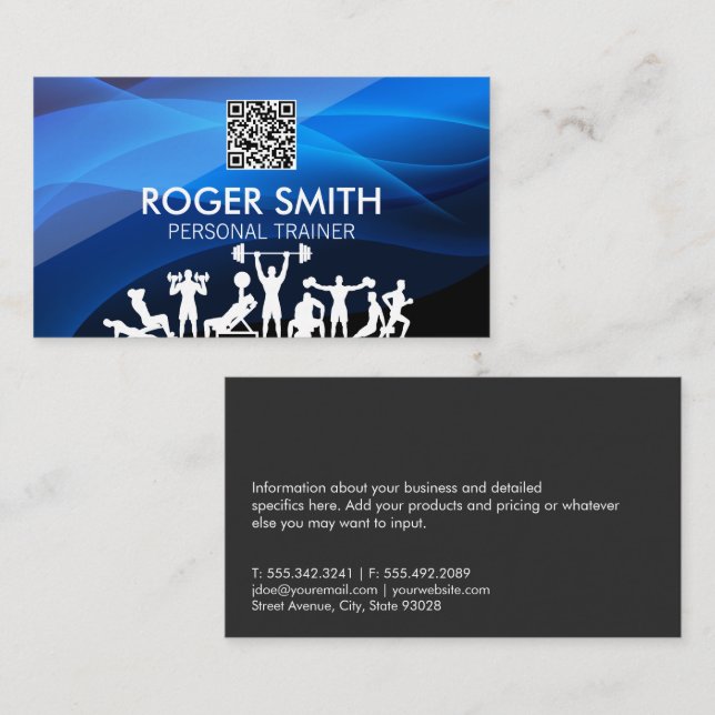 Cartão De Visita Trabalhos de malhação | Código QR (Frente/Verso)