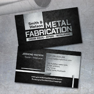 Cartão De Visita Trabalhos Profissionais em Metal - Fabricação de M