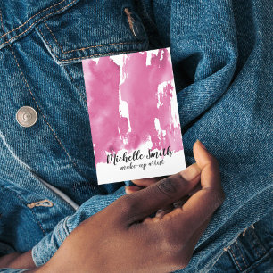 Cartão De Visita traçado do pincel de cor rosa-d-água do abstrato