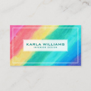 Cartão De Visita Traço Colorido de Pincel Abstrato Moderno