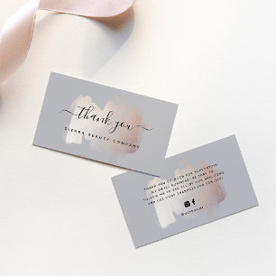 Cartão De Visita Traço de Pincel Chic Pequenas empresas Obrigado