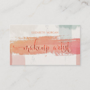 Cartão De Visita Traço de Pincel do Artista de Maquiagem Moderna