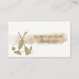 Cartão De Visita Traço Dourado do Pincel,Vassoura,Limpador de vácuo