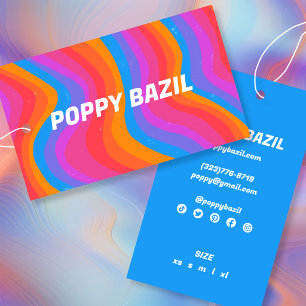 Cartão De Visita Traços de onda coloridos Marca de travamento PERSO
