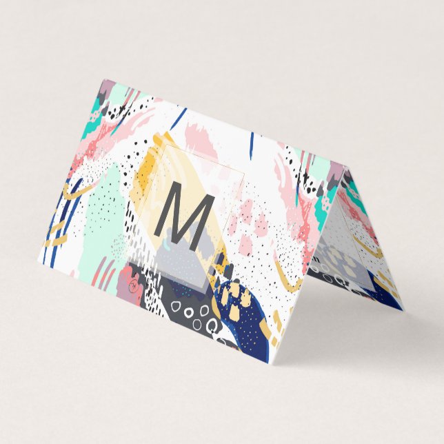 Cartão De Visita Traços de pincel criativo de abstrato moderno (Frente)