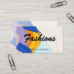 Cartão De Visita Traços de Tinta Coloridos Artística criativa