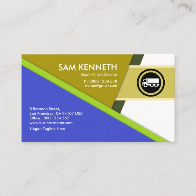 Cartão De Visita Traços de Triângulo Futuro Cadeia de Abastecimento (Frente)