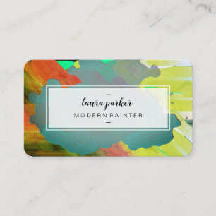 Cartão De Visita Traços do Artista de Pintura Moderna de Abstrato d