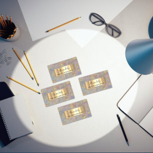 Cartão De Visita Traços Dourados Beleza Compra Enfumaçado de Pastel