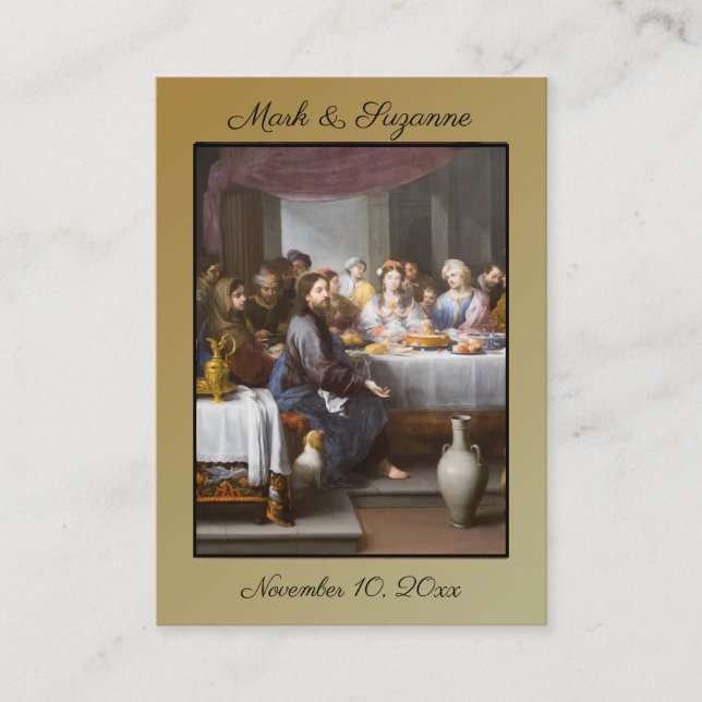 Cartão De Visita Tradicional Casamento Católico Favor Santa (Frente)