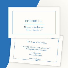 Cartão De Visita Tradicional Elegante Azul Profissional